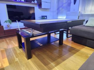 Mesa centro elevable y extensible madera