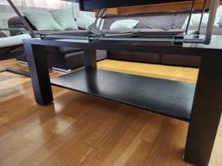 Mesa centro elevable y extensible madera