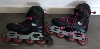 Conjunto Patines y protecion manos  Oxelo Talla 37