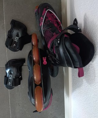 Conjunto Patines y protecion manos  Oxelo Talla 37