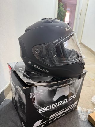 Casco Moto LS2 Negro S + Guantes Talla S
