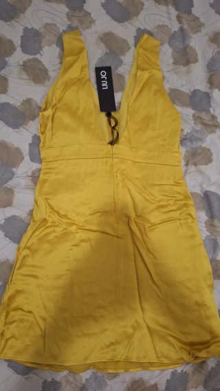 Vestido Liu Jo Amarillo T40 Satén Fiesta Nuevo