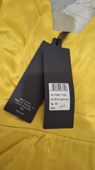 Vestido Liu Jo Amarillo T40 Satén Fiesta Nuevo