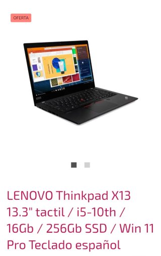 Lenovo Thinkpad X13 13.3 Táctil i5-10th 16GB