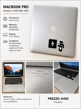 MacBook Pro A1502 13.3 Retina 8GB RAM