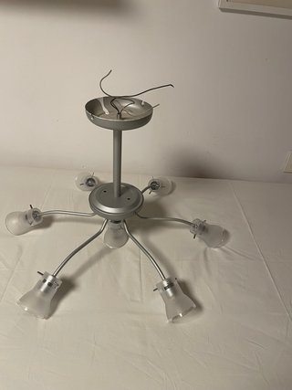 Lámpara de techo plateada 5 focos