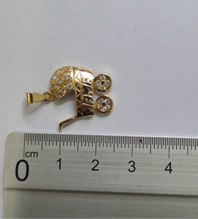 Colgante Carrito Bebé Mamá Oro 18K
