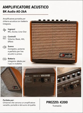 Amplificador BK Audio AG-26A Acústico
