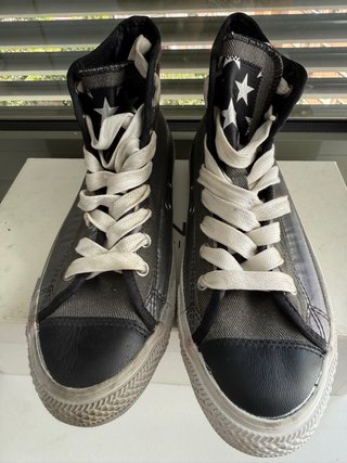 Converse All Star Talla 41.5 Piel Tachas Gris (16)