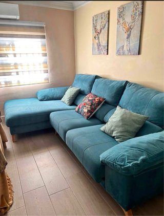 Sofá chaise longue azul