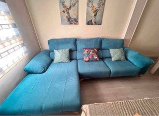 Sofá chaise longue azul