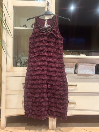 Vestido Tintoretto Morado con Pedrería