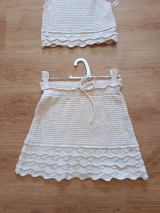 Conjunto crochet falda y top talla S