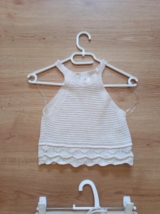 Conjunto crochet falda y top talla S