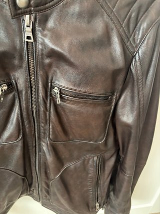 Chaqueta Piel Hombre Mango Marrón