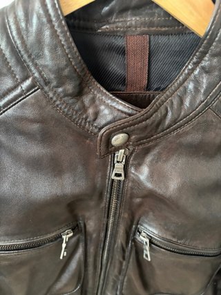 Chaqueta Piel Hombre Mango Marrón