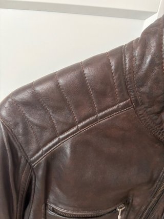 Chaqueta Piel Hombre Mango Marrón