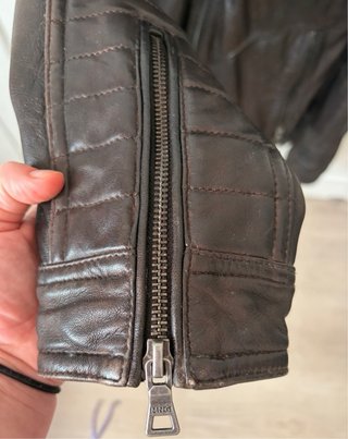 Chaqueta Piel Hombre Mango Marrón