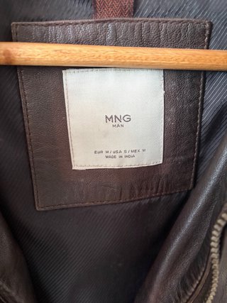 Chaqueta Piel Hombre Mango Marrón