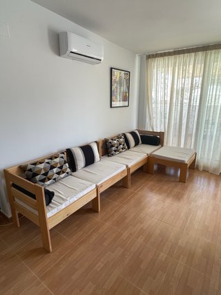 Sillones modulares Lufe madera y tela