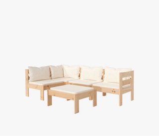 Sillones modulares Lufe madera y tela
