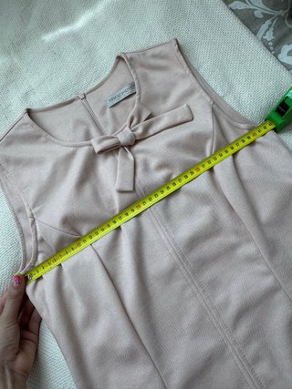Vestido Rosa Palo con Flecos Talla L-40 Eventos