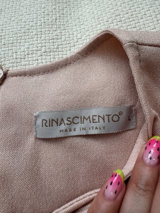Vestido Rosa Palo con Flecos Talla L-40 Eventos