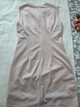 Vestido Rosa Palo con Flecos Talla L-40 Eventos