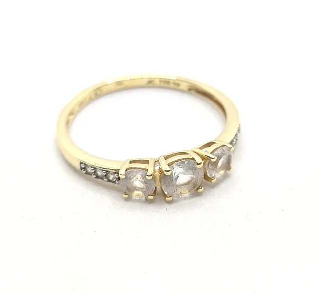 Anillo Oro 18k Circonitas 2.46g T-24
