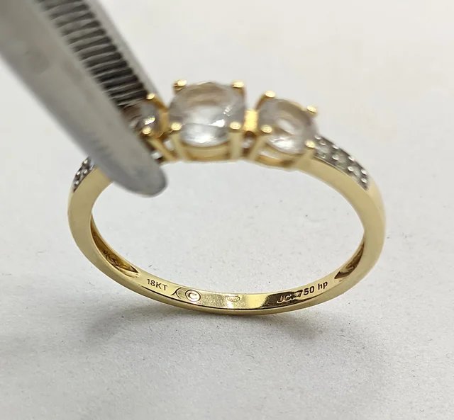 Anillo Oro 18k Circonitas 2.46g T-24