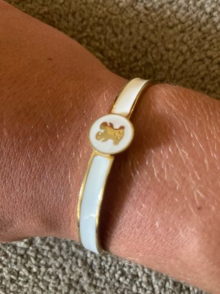 Pulsera Tous Dorada Esmaltada Blanca