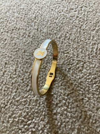 Pulsera Tous Dorada Esmaltada Blanca