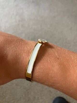 Pulsera Tous Dorada Esmaltada Blanca