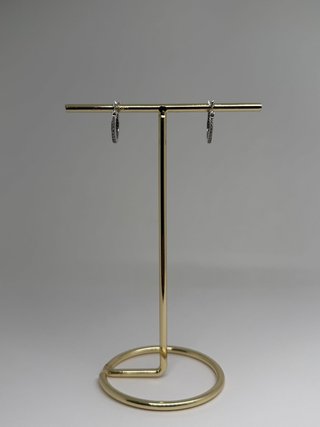 Aros Oro Blanco 18k Circonitas 1.6g