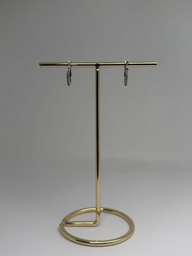Aros Oro Blanco 18k Circonitas 1.64g