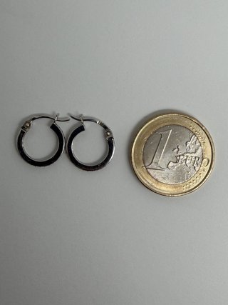 Aros Oro Blanco 18k Circonitas 1.6g