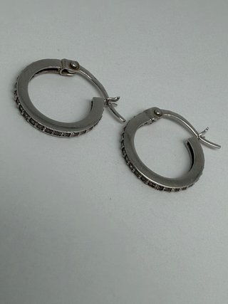 Aros Oro Blanco 18k Circonitas 1.6g