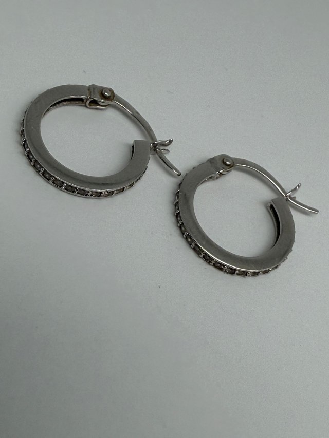 Aros Oro Blanco 18k Circonitas 1.64g