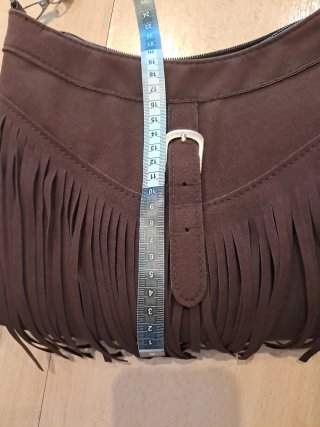 Bolso marrón chocolate con flecos