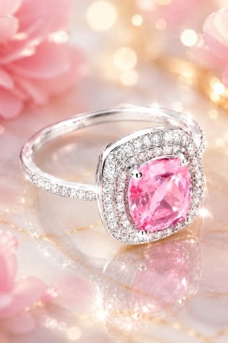 Anillo Acero Inoxidable Rosa y Plata