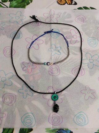 Collar y pendientes acero inoxidable flamenco