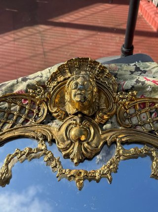 Espejo Antiguo Bronce Dorado