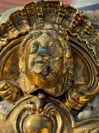 Espejo Antiguo Bronce Dorado