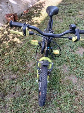 Bicicleta infantil negra y verde
