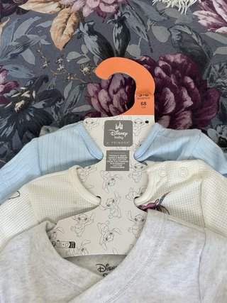 Pack 3 Bodys Bebé Stitch Primark 3-6 Meses