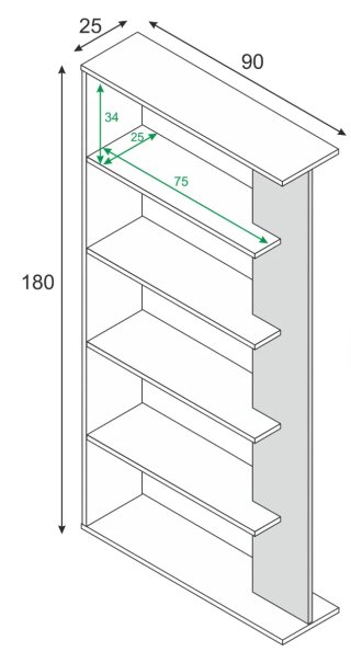 Estantería moderna madera y blanca