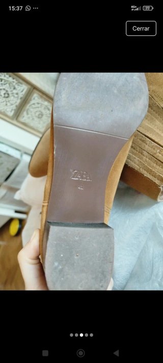 Botines piel Zara Camel Talla 41
