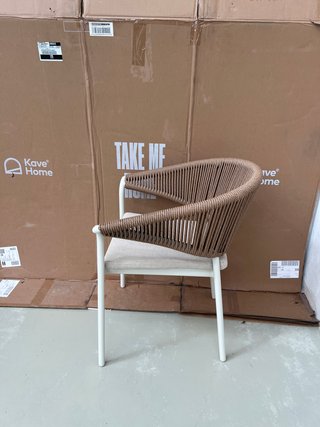 Sedia Kave Home Zuara alluminio écru e corda