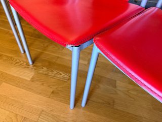 Set 4 Sillas Comedor Rojas Metal