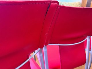 Set 4 Sillas Comedor Rojas Metal